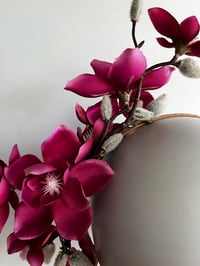 Image 3 of Burgundy magnolia headpiece 