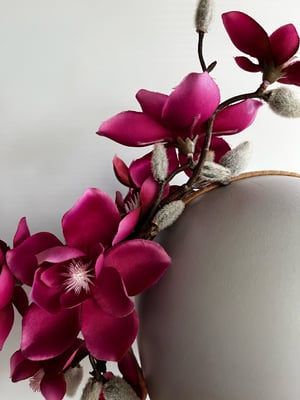 Image of Burgundy magnolia headpiece 