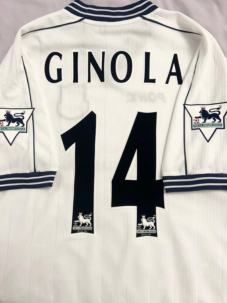 Image of Tottenham Hotspur “GINOLA 14” 1997/99 Home Shirt + PL patches (M)