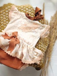 Image 2 of Photo prop - Newborn girls photography body-dress - Kailey - rusty orange