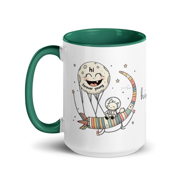 Image of Forever young mug  with Color Inside
