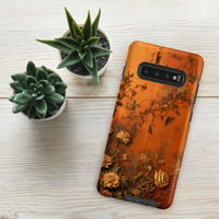 Image 7 of Baroque Goth Inspired Gold and Orange Textured Rose Look Tough case for Samsung®