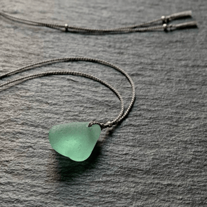 Image of Aqua sea glass necklace