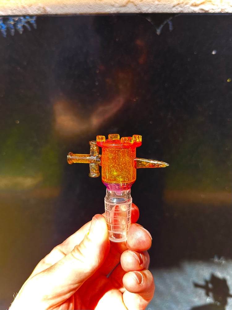 Image of 18mm Orange crushed opal slide 