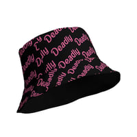 Image 1 of Reversible bucket hat “Deadly Barbz” (Black)