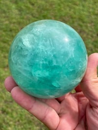 Image 9 of Aqua Fluorite Crystal Sphere #1822