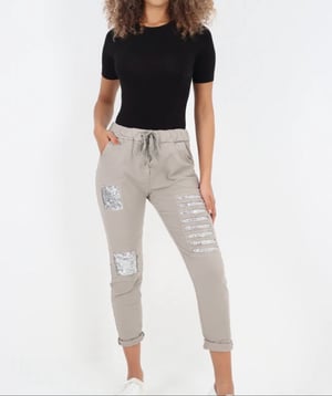 Image of Ripped Sequine Magic Pants