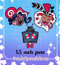 Image 1 of PREORDER Hazbin Hotel - The Vees heads Enamel Pin badge