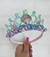Image 1 of Mermaid tiara crown with Pearls and shell embellishments 