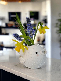Image 1 of Porcelain pufferfish vase