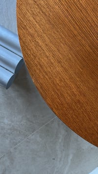 Image 1 of Table ronde teck avec rallonge pour Camille 