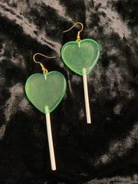 Image 2 of Heart Lollipop Earrings