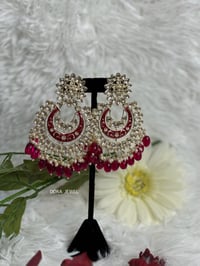 Image 2 of Large Kundan and Meenakari Earrings