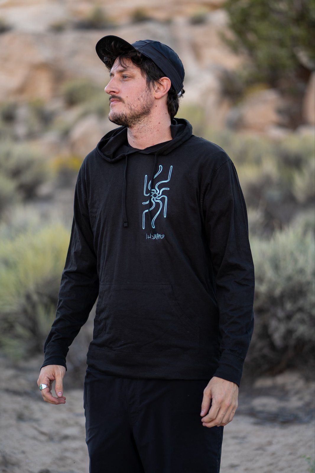 Black hoodie with online dragon