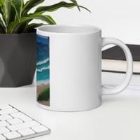 Image 1 of White glossy mug with beachy print 