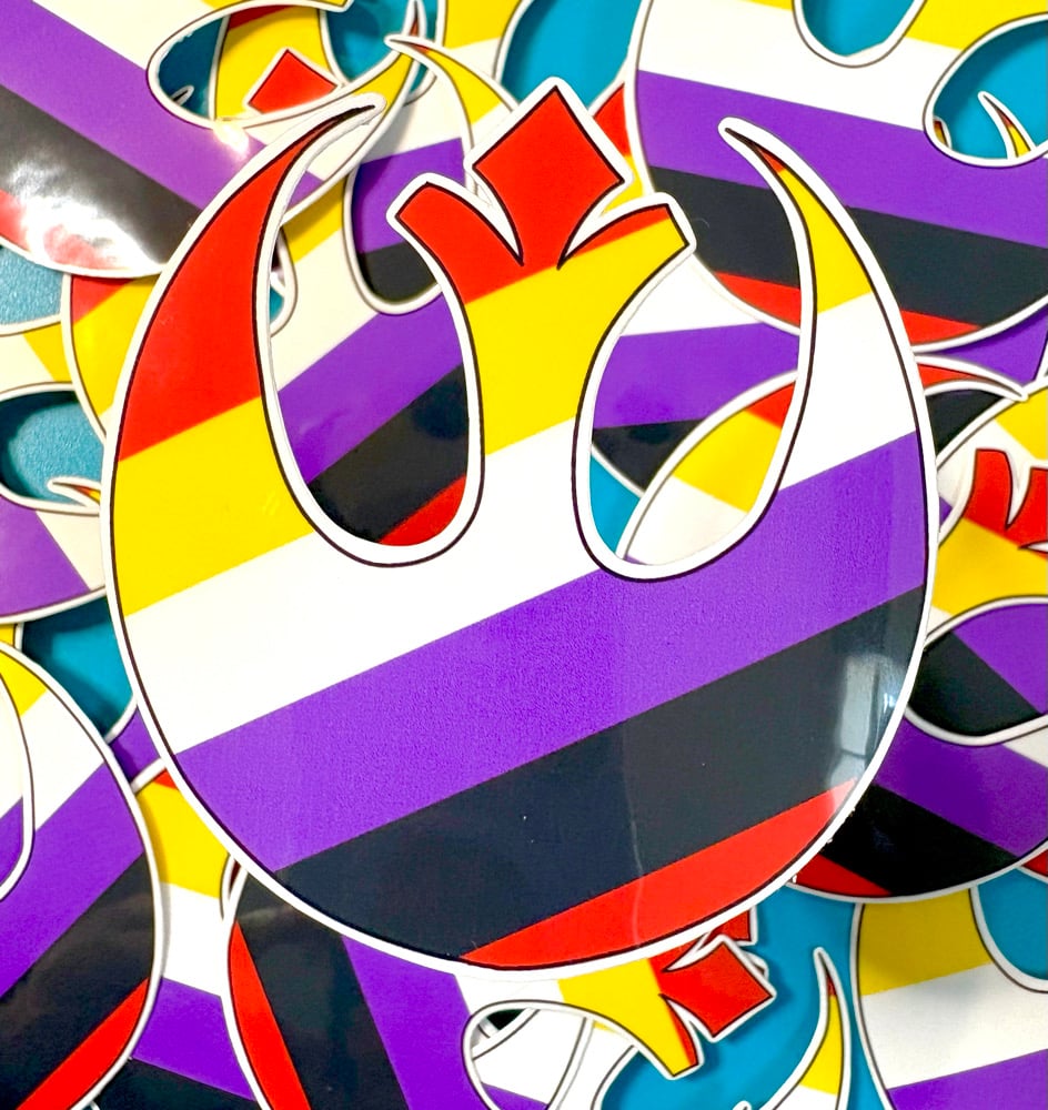 Image of Non-binary Pride Star Wars Sticker