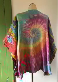 Image 2 of Upcycled “Grateful Dead/ Jerry Bears” kantha quilt poncho