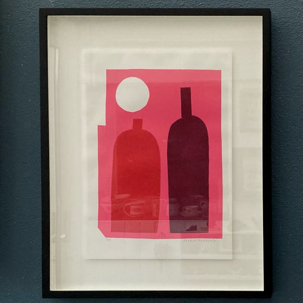 Image of Bottles and Moon framed print