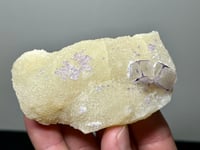 Image 2 of QR Code Fluorite On Druzy Quartz Matrix Specimen | Guizhou China #2821