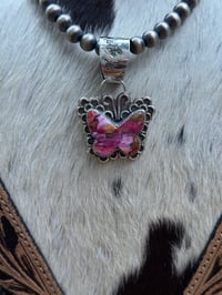 Image 2 of Pink Dahlia Butterfly Pendant