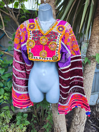 Image 3 of Vintage Fez crop Tribal Top 34 inches chest