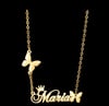 Double Butterfly Custom Name Necklace