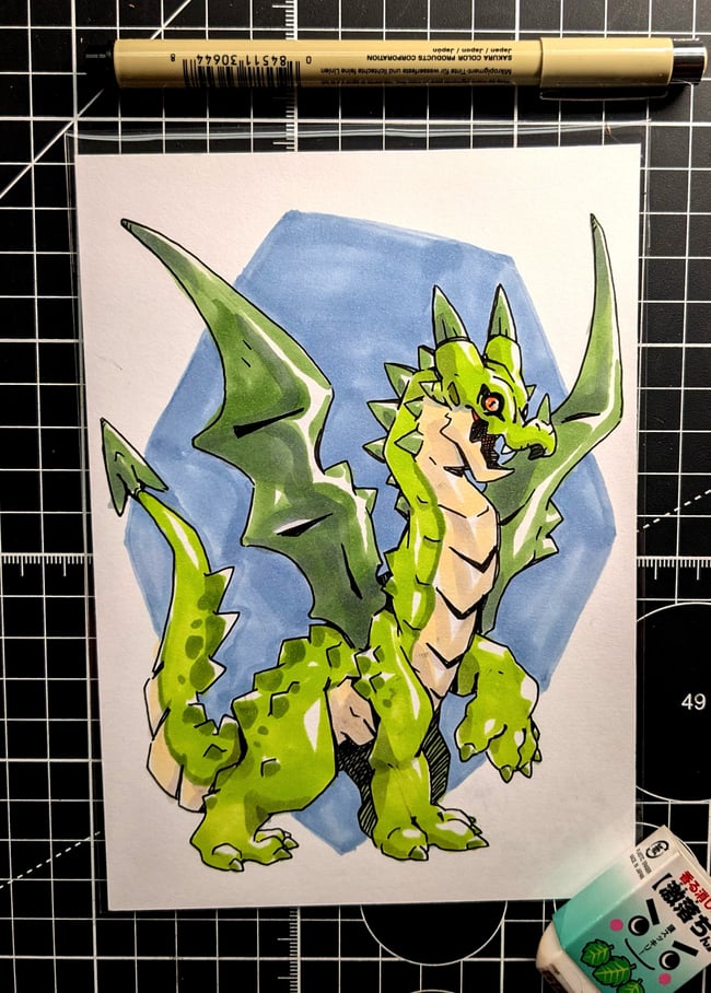 Green Dragon Illustration 