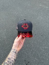 Image 4 of GREEN BRIM MULTI TONE GRAPHITE MINNESOTA TWINS CUSTOM FITTED CAP