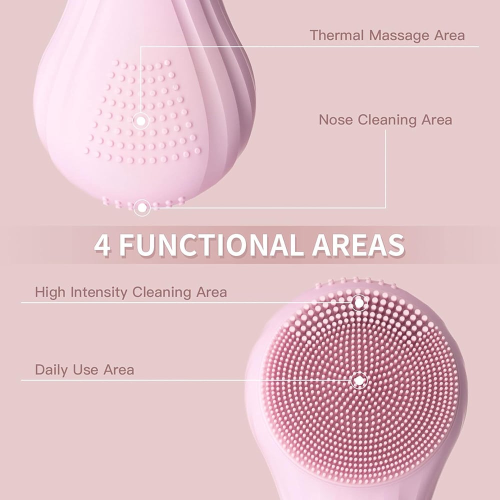 Image of Sonic Waterproof Facial Cleansing Brush Rechargeable Scrubber Exfoliating Vibrating Deep Clean Face 