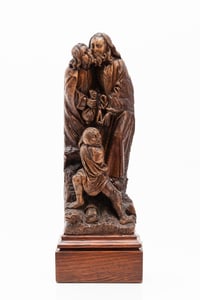 Image 2 of The Kiss of Judas (Germany, 15th century), wooden sculpture, 46 x 16 x 9 cm 