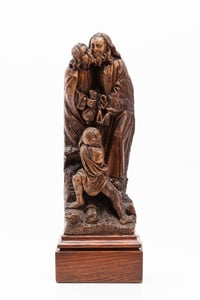 Image 2 of The Kiss of Judas (Germany, 15th century), wooden sculpture, 46 x 16 x 9 cm