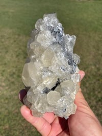 Image 15 of Gemmy Calcite On Druzy Quartz Matrix #1947