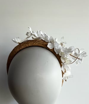 Image of Tan straw padded headband 