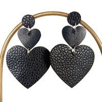 Image 10 of Boucles d'oreilles en cuir upcyclé- "Love to love me"