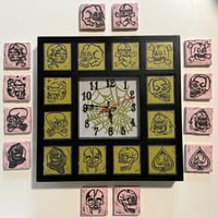 Image 2 of Linocut Skull clock