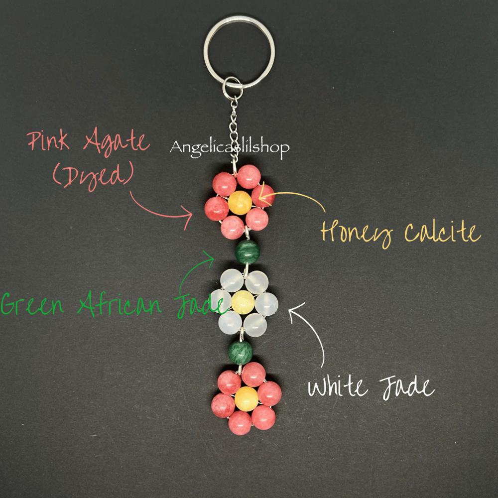 Pink Flower Keychain 