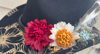 Image 4 of Black Painted Cowboy Hat Flowers and Feather Band