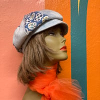 Image 7 of Acid wash Denim and Floral hat 