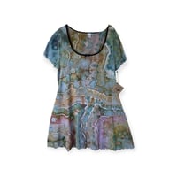 Image 1 of XXL 90's Babydoll Mini Dress in Earthy Geode Ice Dye