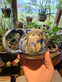 Image 5 of Blue Mug with Blue Vines and Gold Lustre