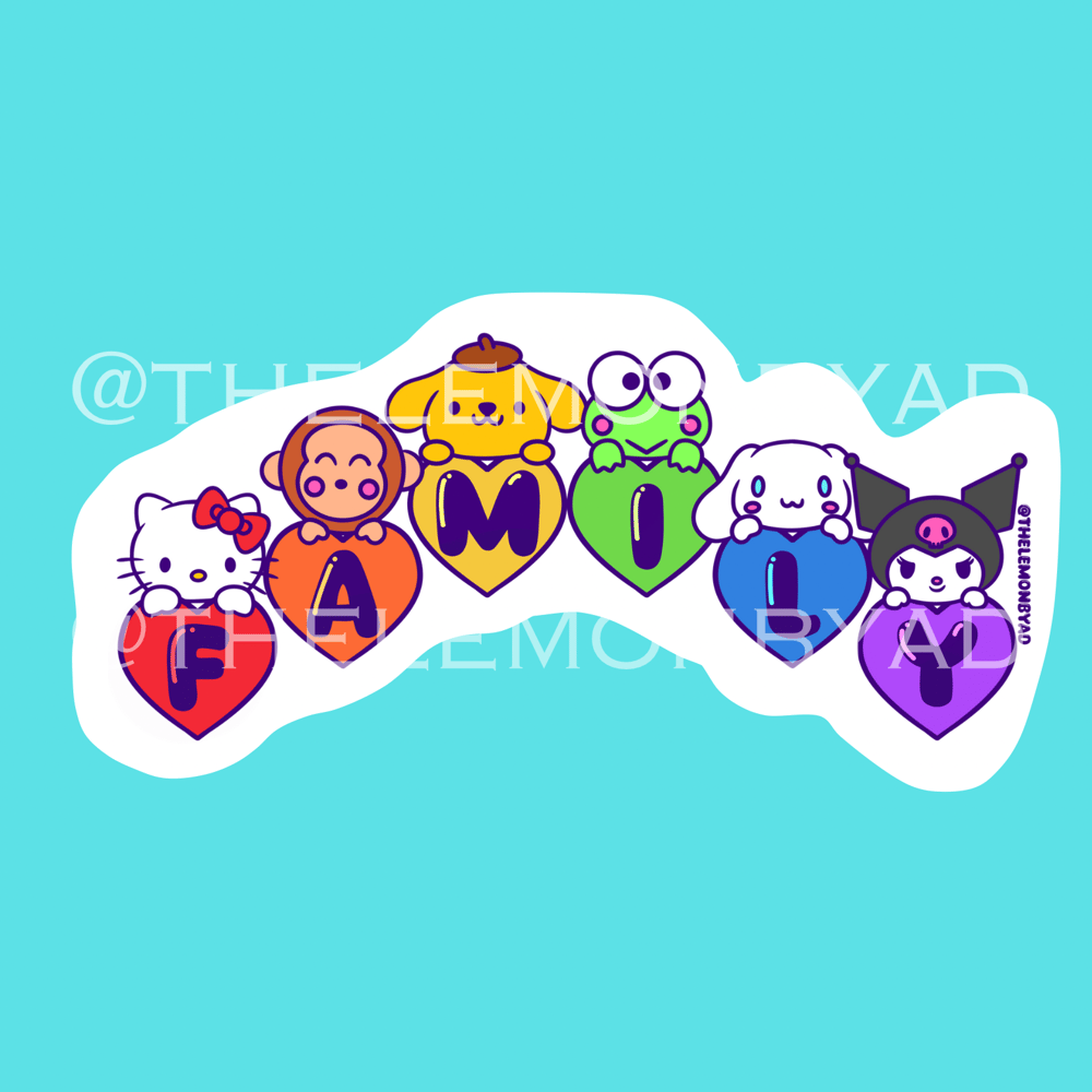 Image of San Rio Family Pride Sticker