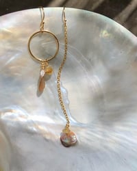 Image 1 of Boucles d’oreilles Keshi & Quartz rutile 