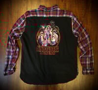 Upcycled “Stranger Things” t-shirt flannel