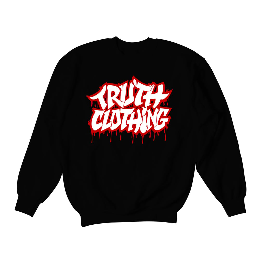 "Bloody Truth" Crewneck | Black/White/Red