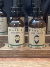 Image 2 of Mustache & Beard Oil Moisturizer Spice & Wood 2oz. Bottle 