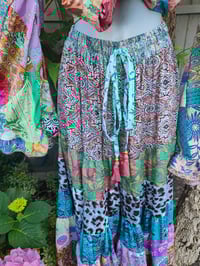 Image 5 of Patchwork trousers / Culottes peach tassle