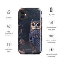 Image 2 of Gothic Rococo Dark Flowers and Owl Tough Case for iPhone®