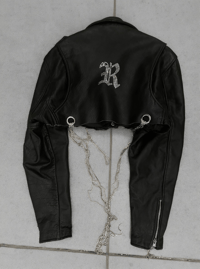 Image 3 of R CRYSTAL CHAIN BIKER JACKET