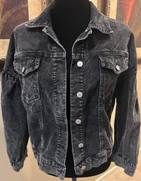 Image 2 of Vintage Black Cordoroy Bomber Jacket Nirvana