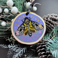 Image 3 of Moth Hand-Painted Wood Ornaments